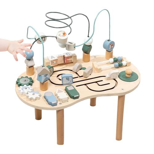 Table d'activités bébé bois - Centre d'éveil debout et bureau-jouet 12 mois - 2