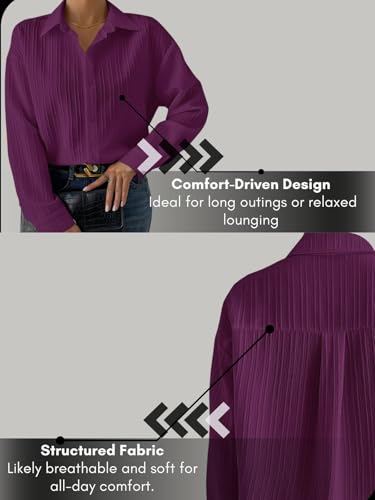 Greciilooks Shirts for Women – Korean Style Long Sleeve Oversized Button Down | Plus Size Workwear Top for Office & Casual Wear - Image 4 thumbnail