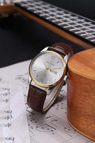 Image of Daniel Hechter Paris Analog Quartz Watch for Men with Sunray Round Dial, Leather Strap, Day & Date Display & Water Resistant