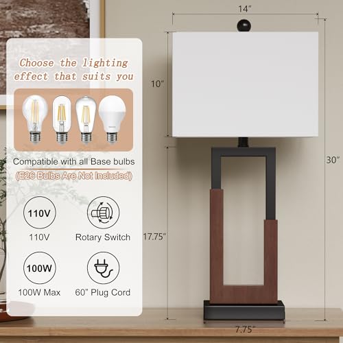 Maxax lámparas de mesa para dormitorio set de 2 miniatura 2