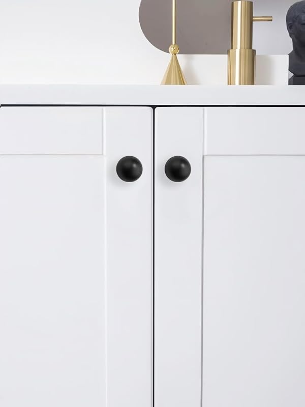 ZAUYX 10 Pack 100% Solid 1 inch(25mm) Black Cabinet Knobs Decorative Bi-Fold Door Knob Outside Diameter Diecast Bathroom Cabinet knobs by ZAUYX - Image 4