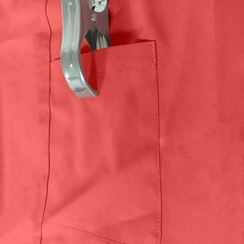 Image of Scrubs Pants for Women Plus Size Stretch Waisted Workwear Pants Medical Uniform Comfy Straight Leg Barrel with Pocket