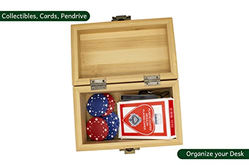 Vintage Lockable Decorative Bamboo Storage Box With Lid - Small Wooden Keepsake Memory Box Perfect For Gift | Storage For Jewelry, Craft, Card, Trinkets, Tea, Or Other Treasures | A Lock And 2 Keys #TOP4