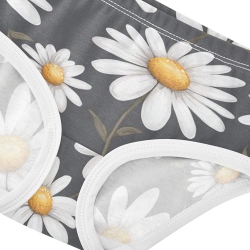 Wusikd Daisies Girls' Underwear Cotton White Girls Briefs Soft Toddler Underwear 2T4