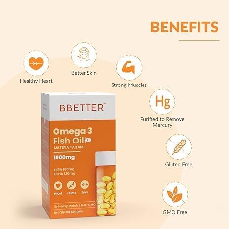 Miniatura 2 de Aceite de pescado Omega 3 de 1000 mg de alta resistencia para corazón y cerebro saludables, cápsulas de ácidos grasos Omega3 para mujeres y hombres