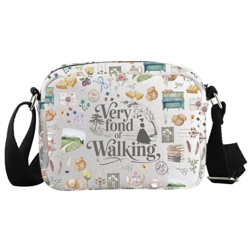 WCGXKO Bookish Gift Very Fond of Walking Romance Book Inspired Crossbody Bag