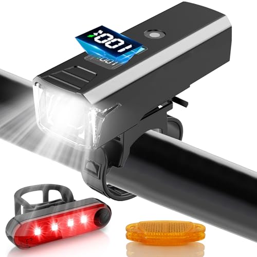 Luz Delantera Bicicleta Potente LED Súper 2000 Lúmenes 1500mAh Autonomía Ultralarga 5+4 Modos de Luminosité Luces Bici Recargable USB Resistente IP65 Luces Bicicleta Delantera y Trasera