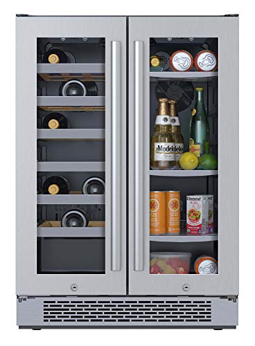 Avallon AWBC241GGFD 24 Inch Wide 21 Bottle and 60 Can Capacity Built-In Wine and Beverage Cooler with French Doors #1