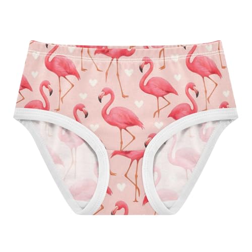 Joisal Pink Flamingo White Heart Pink Toddlers Underwear Floral 2t Cotton Little Girl Panties Animals Undies Kids Briefs
