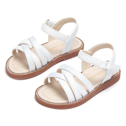 Image of PHIRAMIN Toddler Girl Sandals - Flower Girl Dress Shoes Open Toe Little Kid Wedding Party