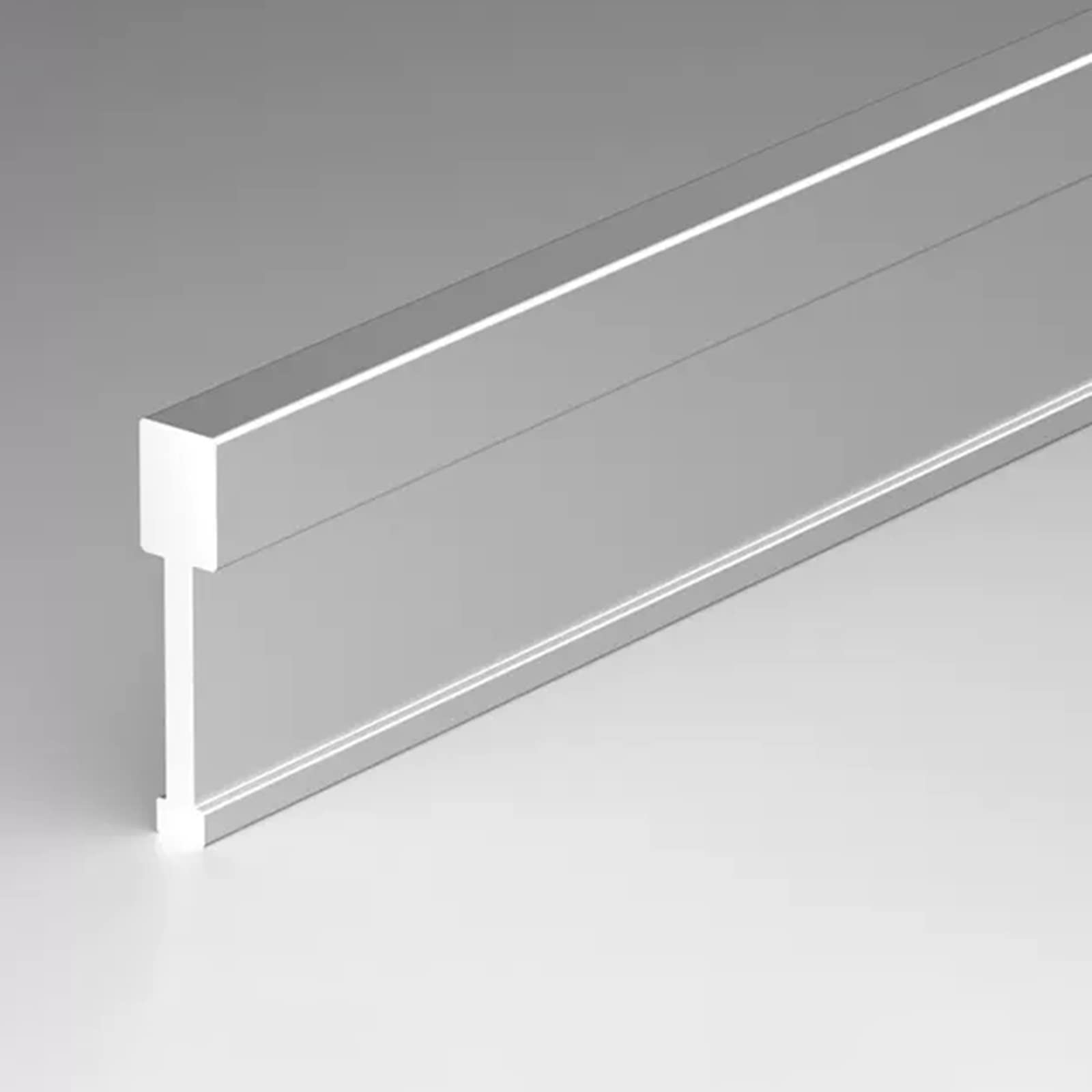 Übergangsleiste Übergangsprofil Ultraschmal Bodenspalt Übergangsstreifen, 1m Flache Bodenteilerverkleidung Für Tür/ Bad/ Küche/ Keller, Laminatdielen Fliese Parkettboden ( Color : Silver , Size : W 1/