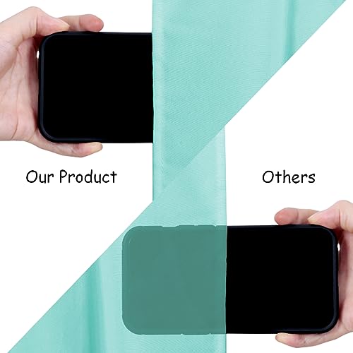 Image of Turquoise Polyester Backdrop Curtains 10ft x 8ft Photography Backdrop Drapes for Birthday Mermaid Party Decorations