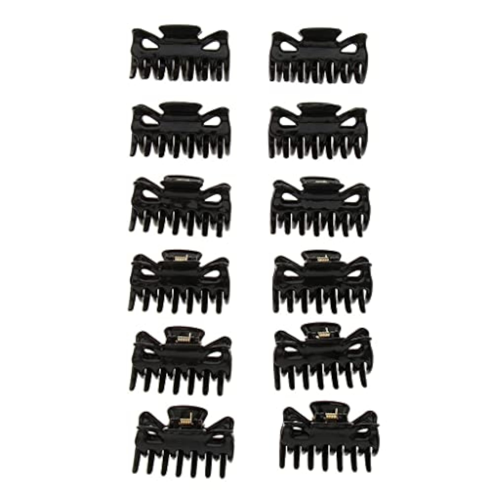 12 Pieces Poly Mini Hair Claws Grips Clips, Black