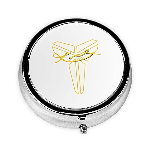 レイカーズ コービーブライアント ピルケース 薬ケース 丸型 3段分割 円形薬入れ 丸いミニ薬箱 錠剤ケース 小物入れ サプリケース 多機能 密閉 耐湿 収納ケース 仕切り付き 薄型 軽量 耐久性 携帯型 飲み忘れ防止 旅行 出張 家庭用 直径4.6cm