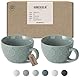 HOMEBERLIN® Design Cappuccino Tassen Set - 200ml Kaffeetassen 2er Set - Premium Kaffee Tassen Set aus hochwertigem Steingut - 2 moderne Kaffeetassen aus 100% Handfertigung - Dickwandige Kaffee Tasse