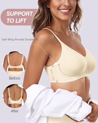 HORISUN Womens Bras Comfortable Wireless Push Up Bra Seamless Full Coverage No Underwire Bralettes for Women with Support3