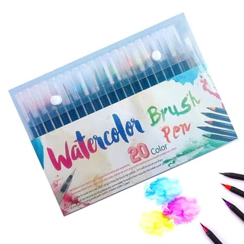 Duvcoywae Pincel De Acuarela,Juego De Rotuladores Acuarela | Pinceles Escritura Para Arte Dibujo Caligrafía Coloreado Material Artistas Adultos Niños Principiantes