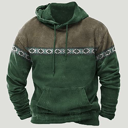 Mens Casual Western Aztec Hoodies Sweatshirt African Dashiki Printed Geometry Graphic Pullover Sweaters with Pockets2