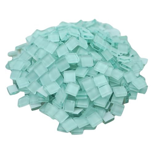 Yuvori Carreaux de mosaïque carrés en cristal de 0,5 kg à faire soi-même, pour salle de bain, salon, cuisine, balcon (blanc)