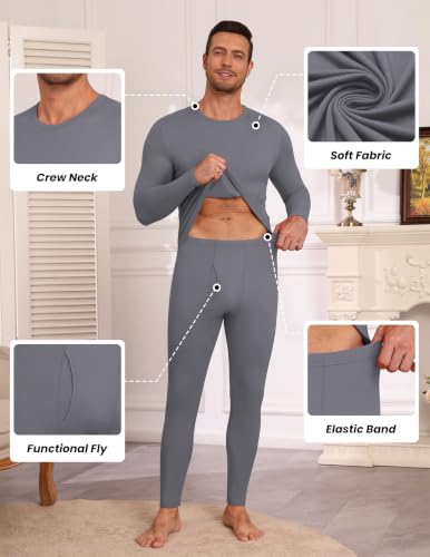 Thermal Underwear for Men Long Johns Set Winter Base Layer Top and Bottom - image 4
