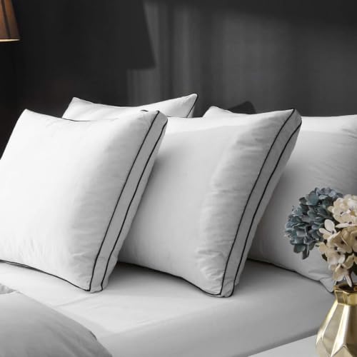 Image of Hybrid Pure Microfiber Pillow Set of 1 | Down Pillow for Sleeping | Soft Support for Side,Back and Stomach Sleepers,Medium Firm,Neck Supportive Pillow, Size 17x27 inch