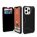 Produktbild Urban Armor Gear Metropolis Folio Hülle kompatibel mit Apple iPhone 13 Pro [Wireless Charging (Qi) kompatibles Cover, Case mit Standfunktion & Kartenfächern] Kevlar schwarz, 113156113940