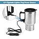 lyrlody Elektroauto-Heizbecher, 450ml Elektrische Wasserkocher für Auto aus Edelstahl, 12 V 60 W Autoheizbecher Wärmer, 65 °C Heiztemperatur, für Camping Reisen