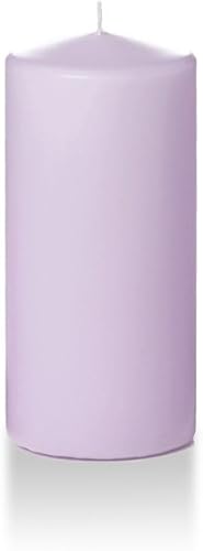 yummi Velas redondas de pilar de lavanda de 3 x 6 pulgadas - 3 por paquete