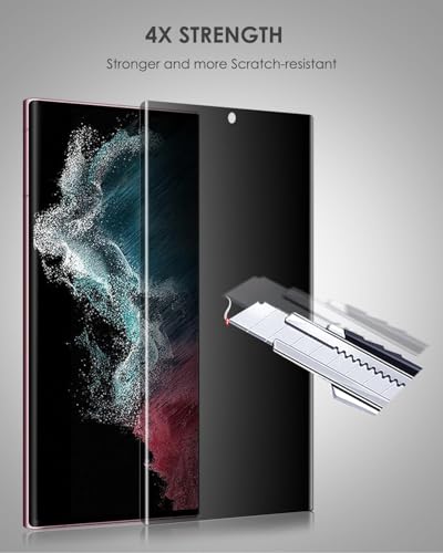 Image of Uyiton Privacy UV Tempered Glass for - (6.8 Inch) | Anti-Spy Curved Screen Protector | 9H Hardness | Ultrasonic Fingerprint Compatible | HD Clarity | Bubble Free UV Installation | Case Friendly