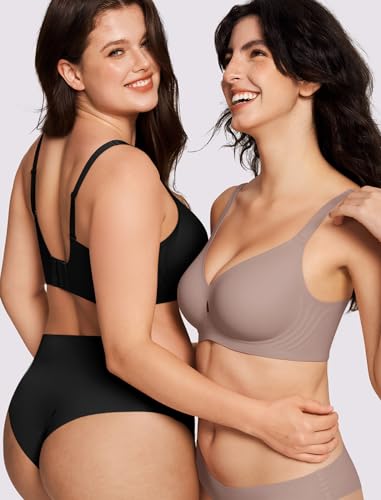 LetsJoli Wireless Bras for Women No Underwire Seamless Push Up Full Coverage Supportive Bralettes Fall Fashion Must Haves(Gray 2XL) - Image 7