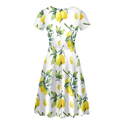 Image of Biyejit Women's Summer Casual Short Sleeve T-Shirt Swing Dress Crew Neck Plus Size S-4XL
