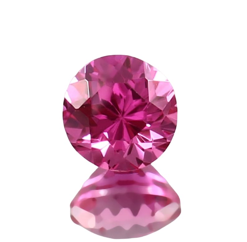 Saphir rose naturel rond de 7 mm, gemme d'exception pour création de haute joaillerie