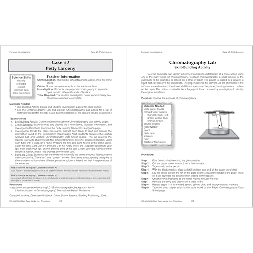Mark Twain Media CD-404098 Mark Twain Forensic Investigations Workbook, Using Science To Solve High Crimes Middle School Books thumb #4