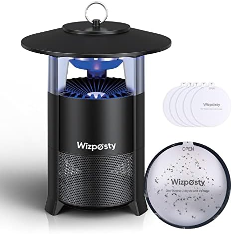 Wizpesty Insect Traps Light, Catch Flying Insect, Fruit Flies Killer, Catcher & Killer for Fruit Fly Gnats Mosquitos Indoor and Outdoor, Waterproof IPX4, USB Powered with 5pcs Sticky Glue
