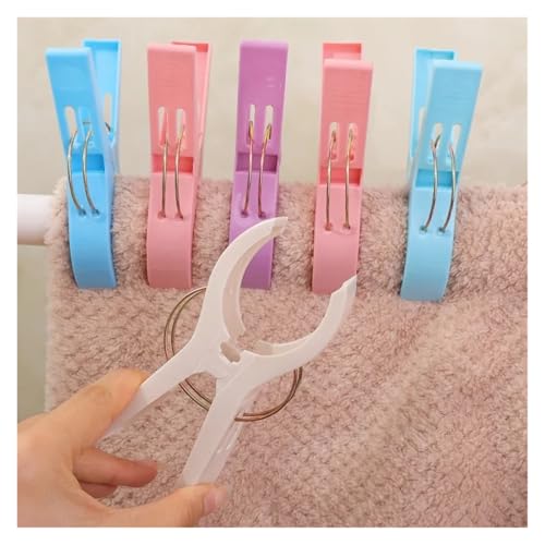 4 pcs Large Clothes Pins Beach Towel Clips Strong Grip Windproof Drying for Bed Sheets Blankets Indoor Outdoor Laundry for Clothes(A-8PCS)