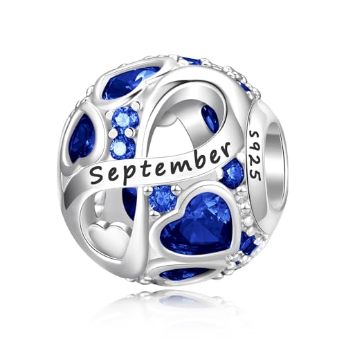 PHRUKAR September Birthstone Charm for Charm Bracelet, 925 Sterling Silver ...