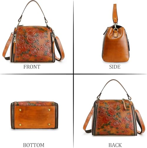 Sac besace vintage marron pour femme active avec bandoulière et organiseur - 4