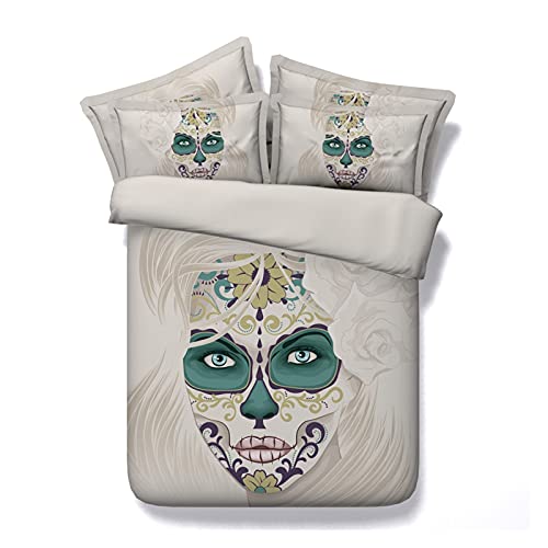 Parure de lit Boho Sugar Skull cadeau idéal pour anniversaire ado avec housse 3D