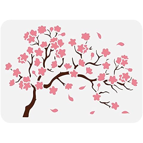 FINGERINSPIRE Cherry Blossom Tree Stencil Set Cover