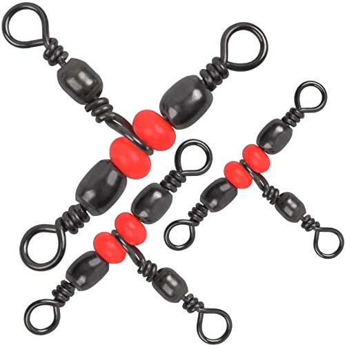 3 Way Fishing Swivels T-Turn Barrel Swivels Cross Line Triple Swivel Snaps Fishing Line Connectors Anti-Tangle Fishing Tackle Equipment Test 20-100LB (35PCS-# 10 * 12-33LB)
