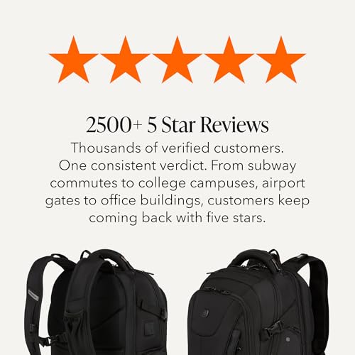 SwissGear Travel Tech Elite Laptop Backpack – Fits Laptops up to 16” – ScanSmart TSA-Friendly Backpack with USB Port, Shoe Compartment & Organizer Pockets – Black - image 8
