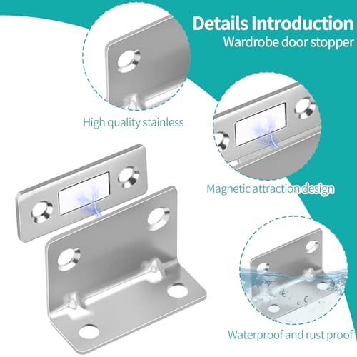 15 Stück Magnetschnäpper, Türmagnet mit Schraubendreher L-Shape Magnete für Schranktüren Türmagnet Selbstklebend für Schubladen Schranktür Kleiderschrank Schiebetür