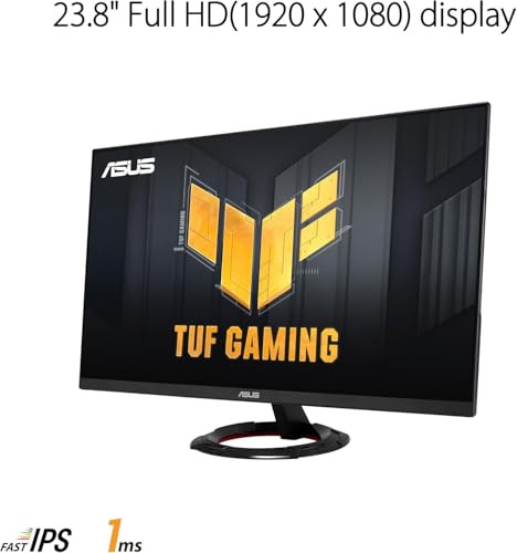 TUF Gaming VG249Q3R Monitor 23,8", Full HD IPS (1920x1080), 1 ms (GTG), 180Hz, Tecnologia Extreme Low Motion Blur, FreeSync, 100% sRGB, Nero - Monitor - Immagine 1