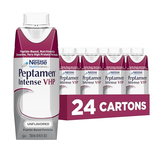 Nestle Peptamen Intense VHP Tube Feeding Formula Unflavored 250 mL Carton 24 Ct