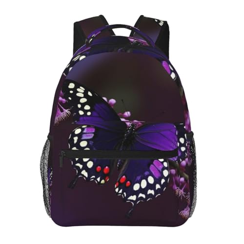 Sac à dos ordinateur portable violet prune papillon pour soulager vos déplacements