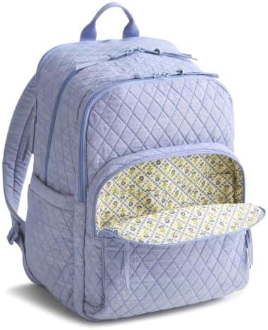 Vera Bradley Premium Cotton XL Bancroft Backpack – Blue Chambray, 38L - 5