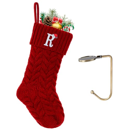 Initial Christmas Stockings,Monogram Letter Stocking Knit Family Stockings
