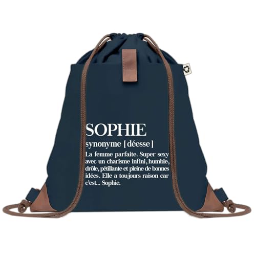 Sac de sport Sophie bleu à cordelettes idéal pour la gym et le doudou