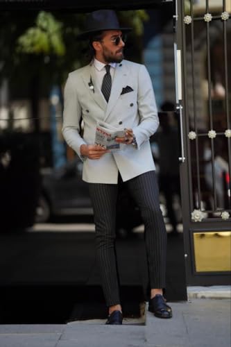 Linen Blazer for Men Double Breasted Suit Slim Fit Blzer for Men Causal Linen Jacket Suit for Men4