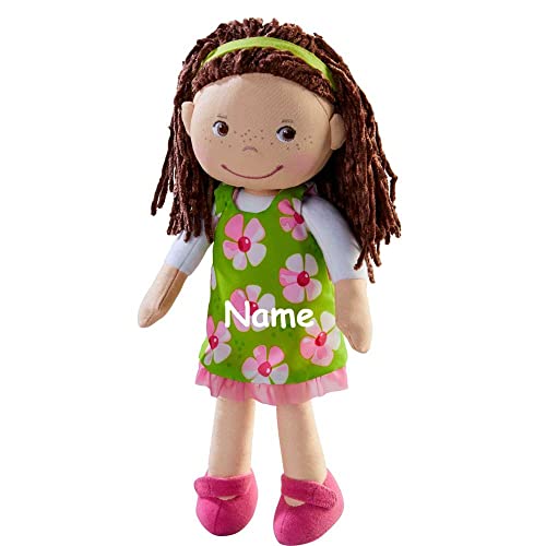 HABA Coco 303666 mit Namen Bestickt Baby Geschenk zur Geburt Puppe Glücksbringer Kinder Stoffpuppe